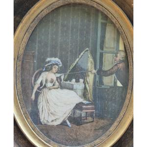 Miniature Of A Bawdy Character Signed Beauvarlet