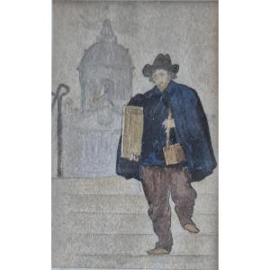 11 Small Watercolors Of Parisian Life Scenes, Late 19th Century