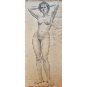 Drawing Of A Nude Woman Circa 1900