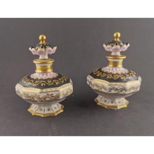 Pair Of Nineteenth Porcelain Perfume Bottle