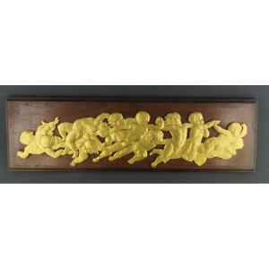 Gilt Bronze Plate With Putti