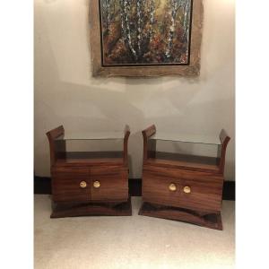 Pair Of Art Deco Bedside Tables