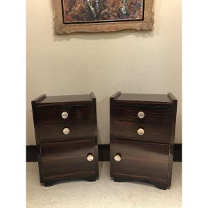 Pair Of Art Deco Bedside Tables