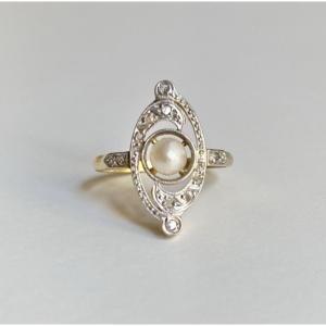 Antique Belle Epoque Tourbillon Ring In 18k Gold