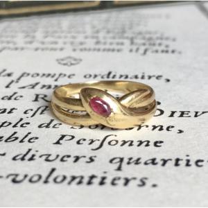 18k Yellow Gold Ring In The Shape Of A Coiled Snake
