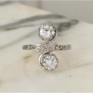 Belle époque Toi Et Moi Ring In 18k Yellow Gold And Diamonds 