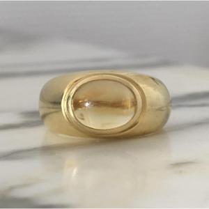 18k Yellow Gold Ring Set With A Citrine