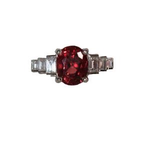 White Gold And Natural Spinel Ring