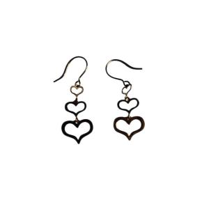 375 Yellow Gold Heart Earrings