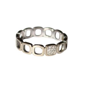 Dinh Van Domino Impression Wedding Ring In White Gold