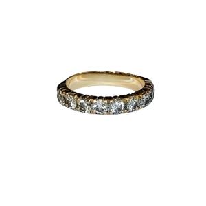 American Half-eternity Wedding Band In Yellow Gold