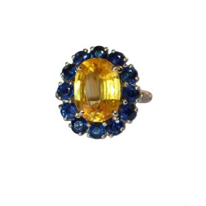 Yellow Sapphire Daisy Ring