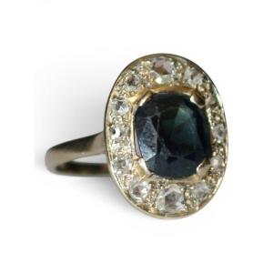 Oval Sapphire Diamond Ring 1925