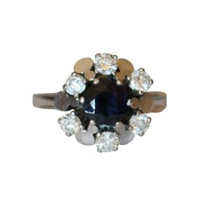 Sapphire Diamond Daisy Ring