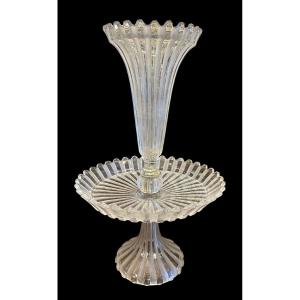 Signed Baccarat Crystal Centerpiece 