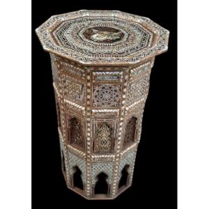 Large Syrian Marquetry Pedestal