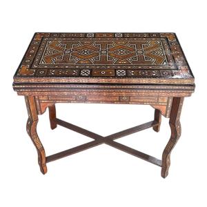 Syrian Marquetry Games Table From The Late 19th Century.