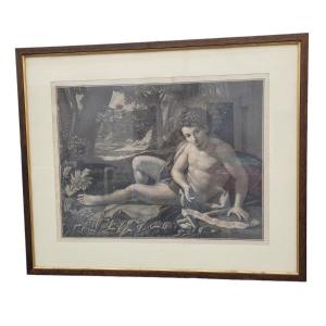 John The Baptist, Framed Engraving, 19th Century