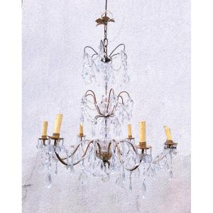 20th Century Crystal Pendant Chandelier