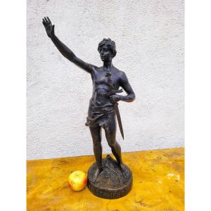 Ruffony, The Oath, Signed Bronze Sculpture, Late 19th Early 20th Century