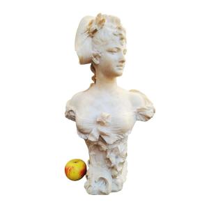 Ant Nelson, Bust Of A Woman, Alabaster, Late 19th Century