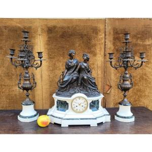Bronze Fireplace Trim, Agriculture And Industry, 19th Century