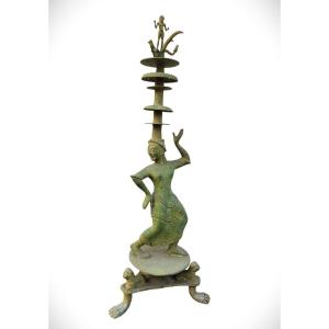 Thymiaterion Or Etruscan Incense Burner, H121cm, Grand Tour, 19th Century