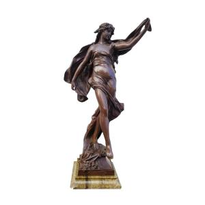 E Marioton, H64cm, Pompeian Dancer, Signed Bronze, Late 19th Early 20th Century