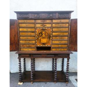Large Cabinet With Theatre On Base, Holland, 19th Century