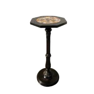 Stool H102cm, With Hard Stone Marquetry Top, 19th Century