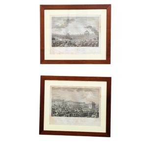 Pair Of Framed Engravings, French Revolution, 18th/19th Century