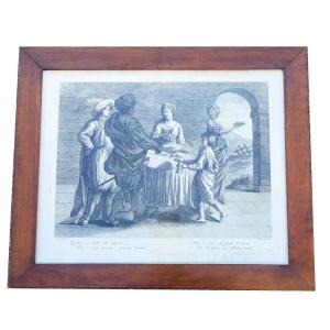 Interior Scene, Framed Engraving, 19th Century