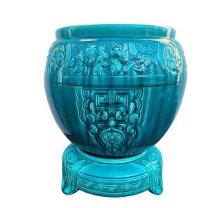 Bretby, Large Japanese-style Ceramic Planter, H45cm, Late 19th Century