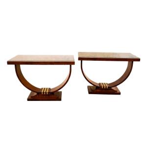 Pair Of Art Deco Display Consoles