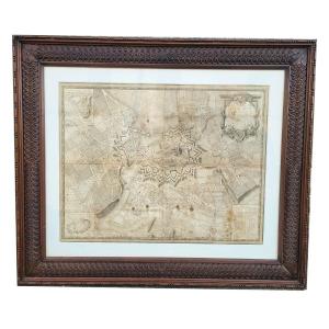 Map Of The City Of Geneva, 90x77cm, Framed Engraving, Late 18th Century