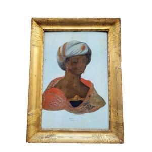 Allegory Of Africa, 64x47.5cm, Framed Fixe-sous-verre, 19th Century