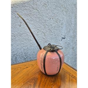 Pink Porcelain Water/opium Pipe, Late 19th/early 20th Century