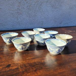 Ca Mau Binh Thuan, Set Of 8 Porcelain Bowls, Early 18th Century