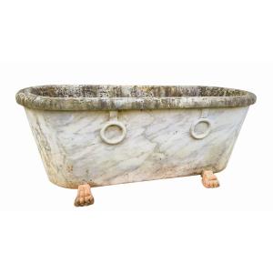 Marble Bathtub With Rings, 19th Century