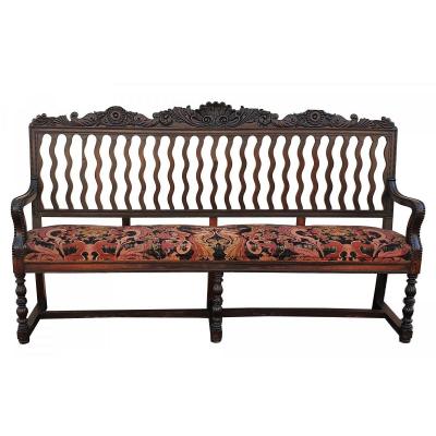 *special Offer *rosewood Billiard Bench, Van Rycke, XIXth Century