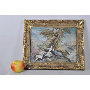 Musicians Under A Tree, Painting On Paper, End Of The 18th Century