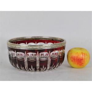 Ruby Crystal Cup With Silver Frame, Late Nineteenth Early Twentieth Century