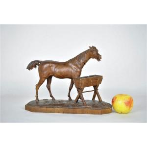 Carved Wooden Horse, Black Forest, XIXth Century