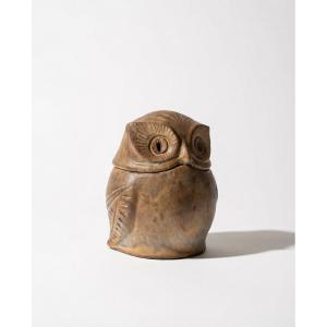Ceramic Owl Sculpture - Signed Agnès Escala - France, 1960s