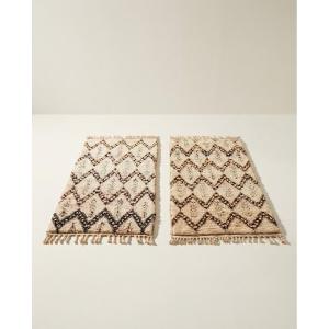 Pair Of Beni Ouarain Berber Wool Rugs, 135×75 Cm 