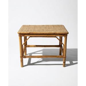 Vintage Rattan Coffee Table/side Table – 1960s