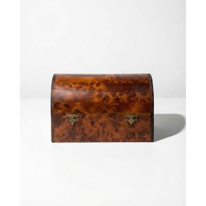 Thuya Wood Jewelry Box – Rounded Lid – 20th Century Handcrafted