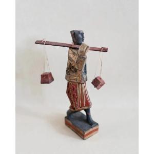 Handcrafted Polychrome Statuette - Asian Art - 20th Century