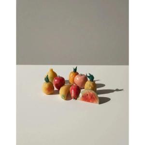 Set Of Vintage Decorative Fruit In Marble/alabaster – 1960s/70s