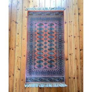 Vintage Pakistani Bukhara Wool Rug - Pink/orange - 130x68cm